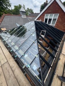 During rooflight installation