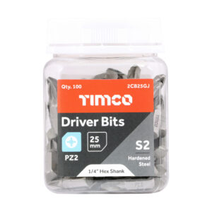Screwdriver Bits - POZI No. 2 25mm Pack of 100