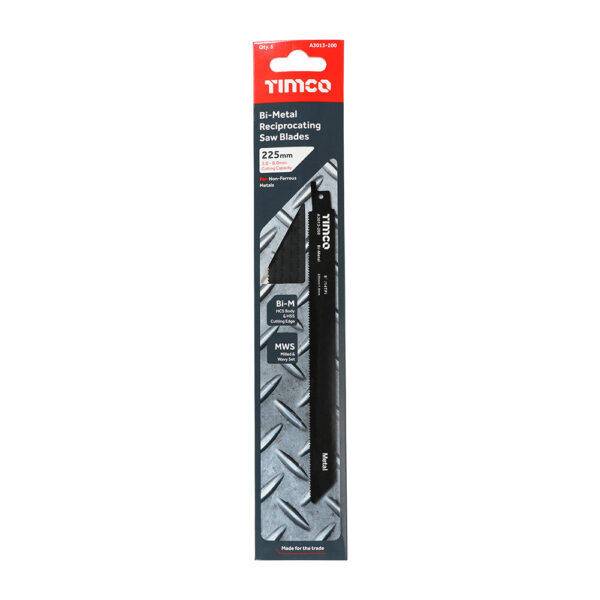Timco Sabre Saw blades BiMetal Pack 5 14TPI 225mm