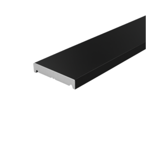 25 x 3.5mm Aluminium Flat Trim Matt Black RAL9005 - 5m length