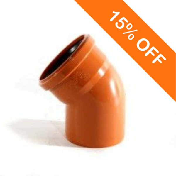 160mm Underground Drainage Single Socket 45 Degree Bend