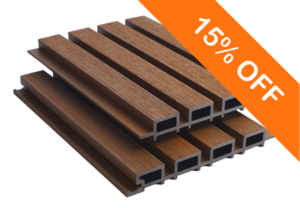 Triton Slatted Batten Cladding Plank 219mm x 3.6m Golden Teak
