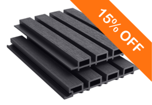 Triton Slatted Batten Cladding Plank 219mm x 3.6m Light Grey