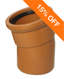 160mm Underground Drainage Double Socket 15 Degree Bend