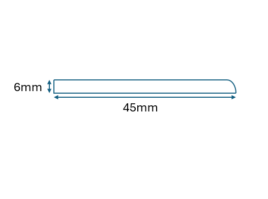 45 x 6mm x 5m Architrave  Liniar White
