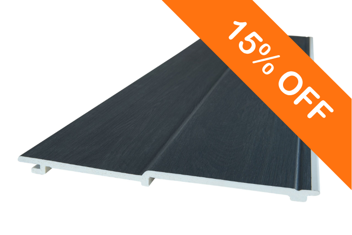 NatureClad 270mm Double Feather Edge Cladding - Chiminea Charcoal 5m