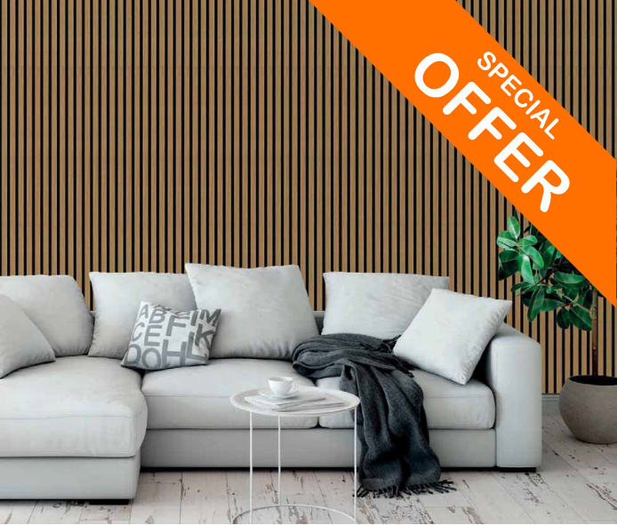 Zest Acoustic Panel Contemporary Oak 600mm x 2.6m x 18mm Pack of 1