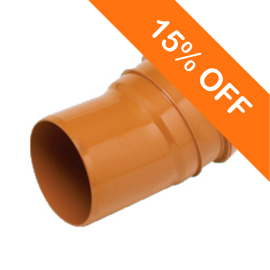 110mm Underground Drainage Single Socket 15 Degree Bend