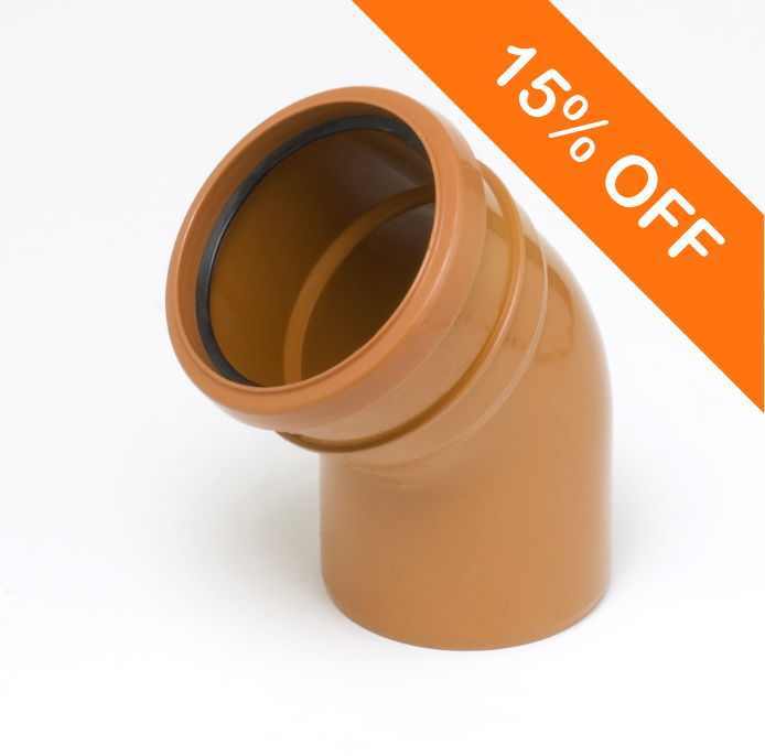 110mm Underground Drainage Single Socket 45 Degree Bend