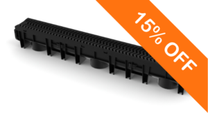 1m Channel Drain inc Plastic Grating