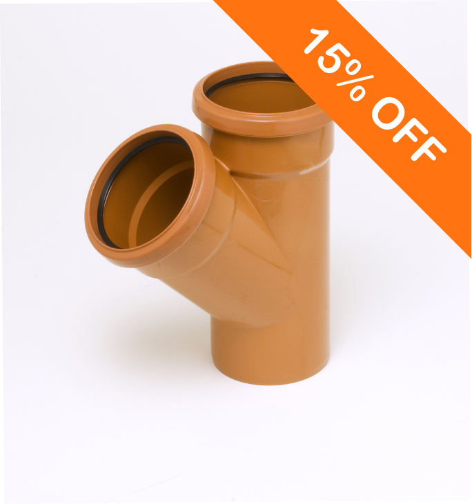 110mm Underground Drainage Double Socket 45 Degree Y Branch