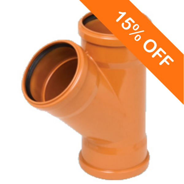 110mm Underground Drainage Triple Socket 45 Degree Y Branch