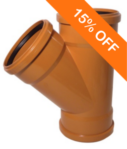 160mm Underground Drainage Triple Socket 45 Degree Branch