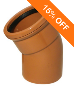 160mm Underground Drainage Single Socket 30 Degree Bend
