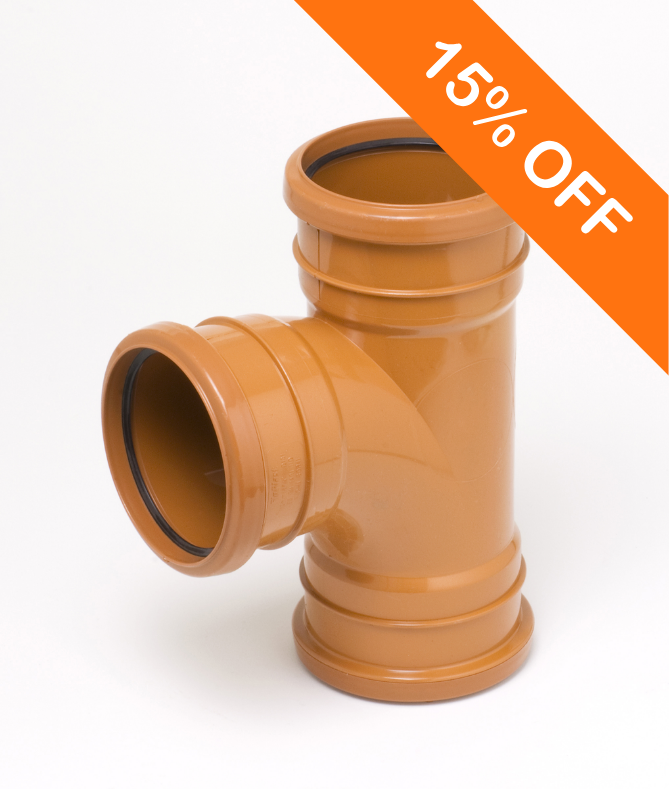 110mm Underground Drainage Triple Socket 90 Degree T Branch