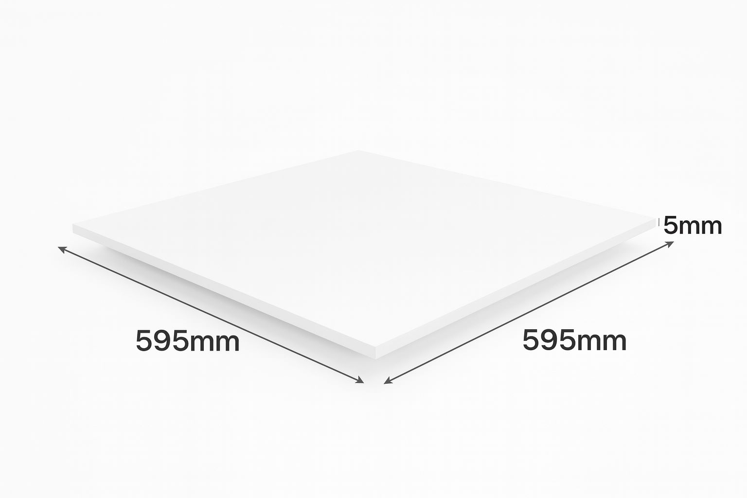 Gloss White Hygienic Ceiling Tiles 595 x 595 x 5mm Pack of 8