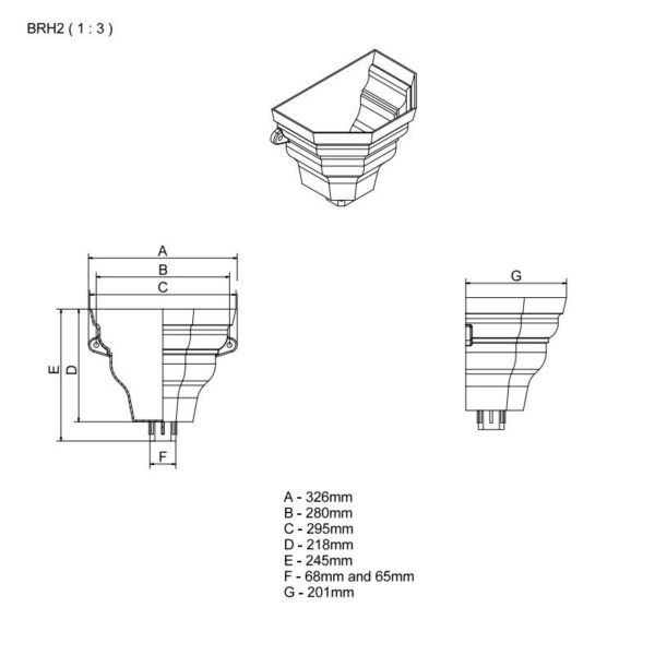 Cast Iron Style Medium Ogee Hopper Porcelain White