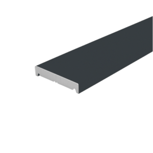 25 x 3.5mm Aluminium Flat Trim Matt Anthracite Grey RAL7016 - 5m length