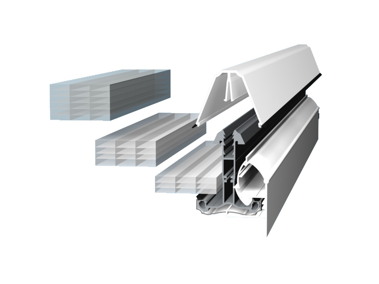 Self Support Gable End Adaptor White 3.0m