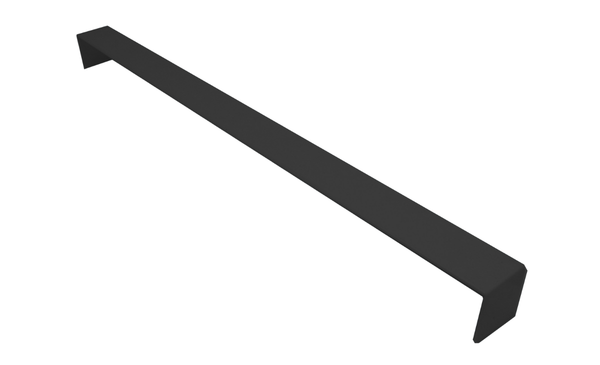 Square Double Ended Fascia Corner 500mm Black Plain