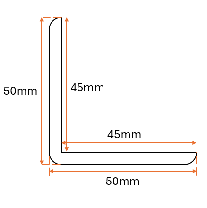 50 x 50 x 5mm x 5m Cellular PVC Angle Trim Golden Oak Grained