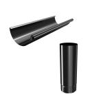 125mm Black Steel Guttering & Downpipes